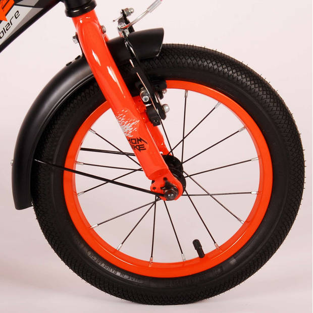 Volare Jongensfiets Thombike 14 Inch 22,5 cm Jongens Terugtraprem Zwart/Oranje