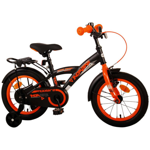 Volare Jongensfiets Thombike 14 Inch 22,5 cm Jongens Terugtraprem Zwart/Oranje