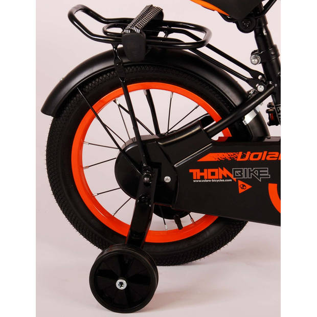 Volare Jongensfiets Thombike 14 Inch 22,5 cm Jongens Terugtraprem Zwart/Oranje