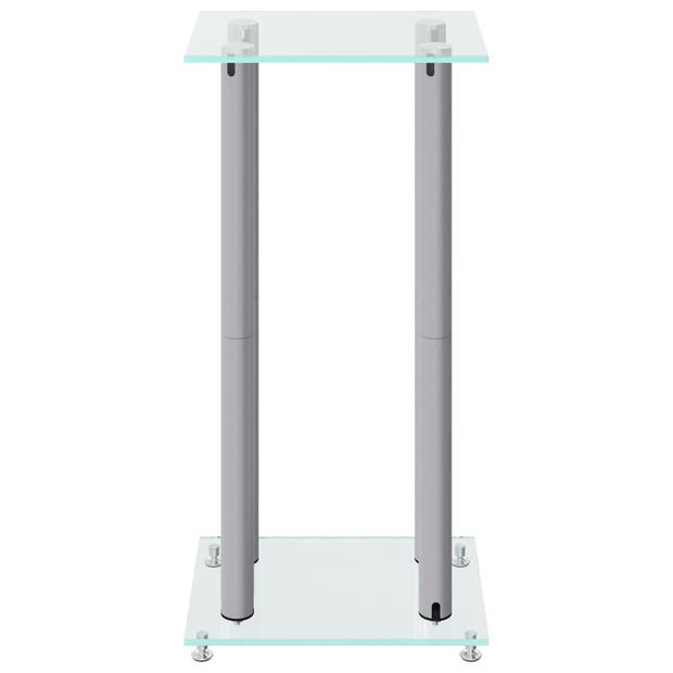 vidaXL Luidsprekerstandaards 2 st 4 pijlers gehard glas zilverkleurig