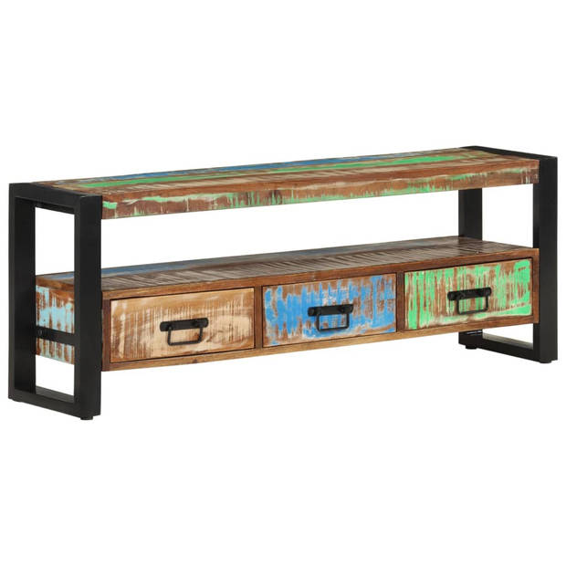 The Living Store TV-meubel - Massief gerecycled hout - 120 x 30 x 45 cm - Industriële stijl