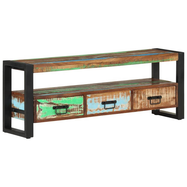 The Living Store TV-meubel - Massief gerecycled hout - 120 x 30 x 45 cm - Industriële stijl