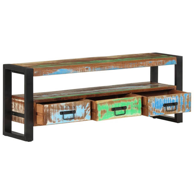 The Living Store TV-meubel - Massief gerecycled hout - 120 x 30 x 45 cm - Industriële stijl