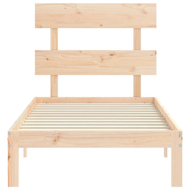 vidaXL Bedframe met hoofdbord massief hout