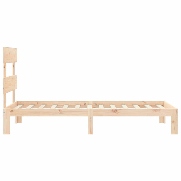 vidaXL Bedframe met hoofdbord massief hout