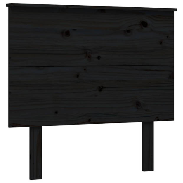 vidaXL Bedframe met hoofdbord massief hout zwart