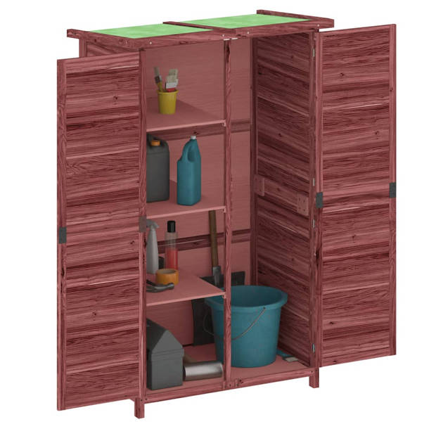 The Living Store Tuinschuur Grenenhout 83x57x140 cm - Mokka - regenbestendig dak - montageset inbegrepen