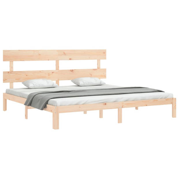 vidaXL Bedframe met hoofdbord massief hout