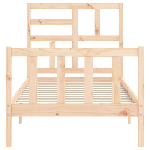 vidaXL Bedframe met hoofdbord massief hout