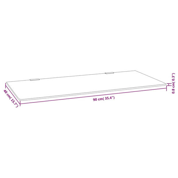 vidaXL Urinoirschot wandgemonteerd 90x40 cm gehard glas zwart