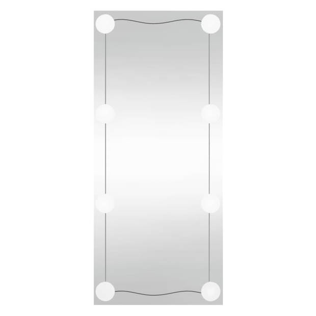 vidaXL Wandspiegel met LED's rechthoekig 30x80 cm glas