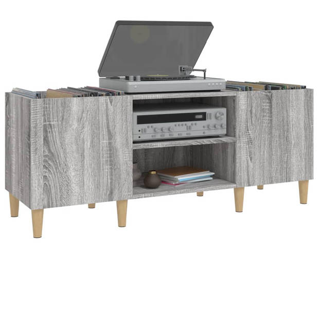 vidaXL Platenkast 121x38x48 cm bewerkt hout grijs sonoma eikenkleurig