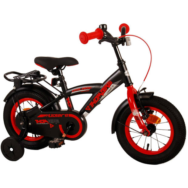 Volare Jongensfiets Thombike 12 Inch 21,5 cm Jongens Terugtraprem Zwart/Rood