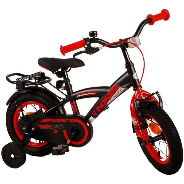 Volare Jongensfiets Thombike 12 Inch 21,5 cm Jongens Terugtraprem Zwart/Rood