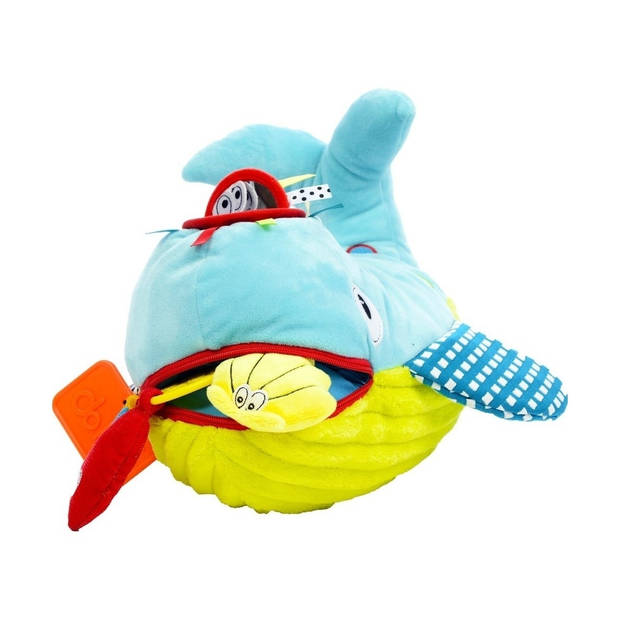 Dolce Toys speelgoed Classic activiteitenknuffel walvis Wallie - 21 cm