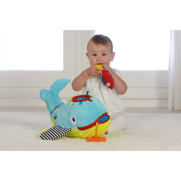 Dolce Toys speelgoed Classic activiteitenknuffel walvis Wallie - 21 cm