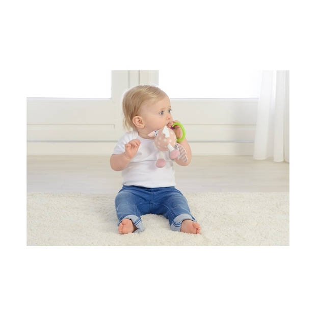 Dolce Toys baby speelgoed Primo papegaai Penelope - 19 cm - kraamcadeau meisje / jongen - 0 jaar / 6 maanden