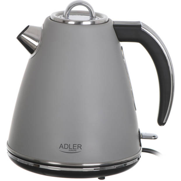 Adler AD 1343 - Stalen waterkoker - 1.5 liter - Strix - Grijs