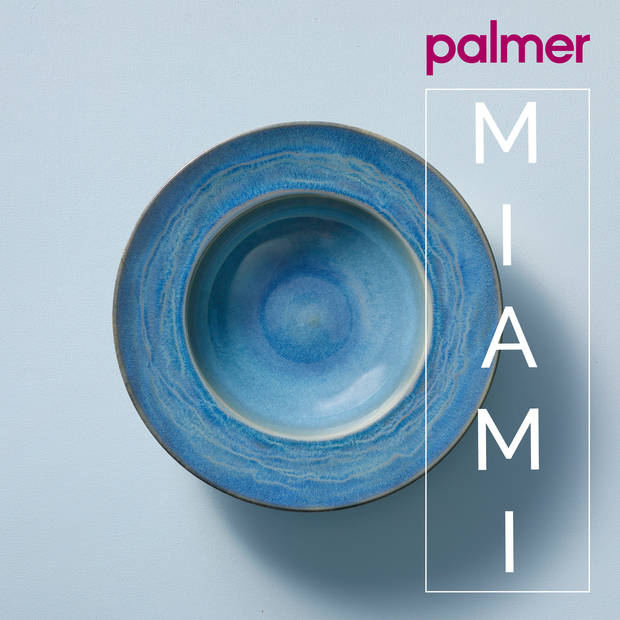 Palmer Bord diep Miami 27 cm Groen Stoneware 2 stuks