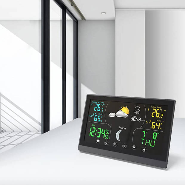 Denver Weerstation Binnen en Buiten - 8 in 1 - Draadloze Buitensensor - Weersvoorspelling - Wind & Regen - WS650