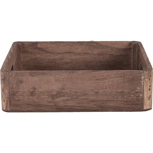 HAES DECO - Decoratieve Dienbladen Set van 3 Bruin 24x24x6 / 20x20x6 / 16x16x6 cm - van Hout