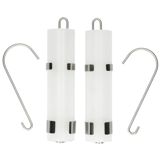 Waterverdampers voor de Verwarming - Luchtbevochtigers - Set van 2 - Glas/RVS - ?5x23CM - Wit