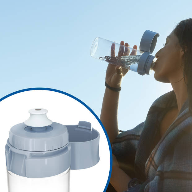 Brita VITAL Drinkfles Lichtblauw 0,6L - met 2 MicroDisc Filters - BPA-vrij