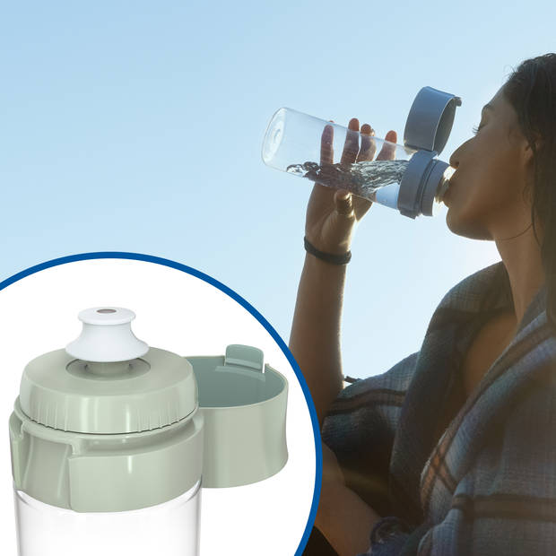 Brita VITAL Drinkfles Lichtgroen 0,6L - met 2 MicroDisc Filters - BPA-vrij