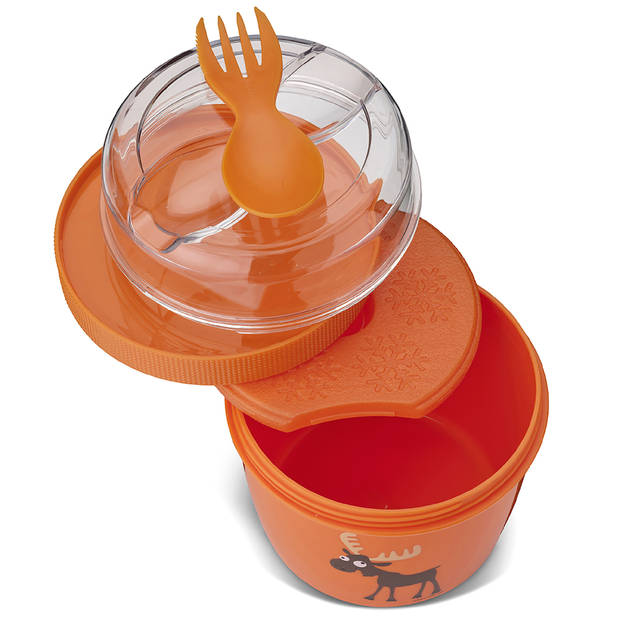 Carl Oscar N’ice Cup™ Snackbakje met koelelement - 0,5 L - Inclusief Bestek - Oranje