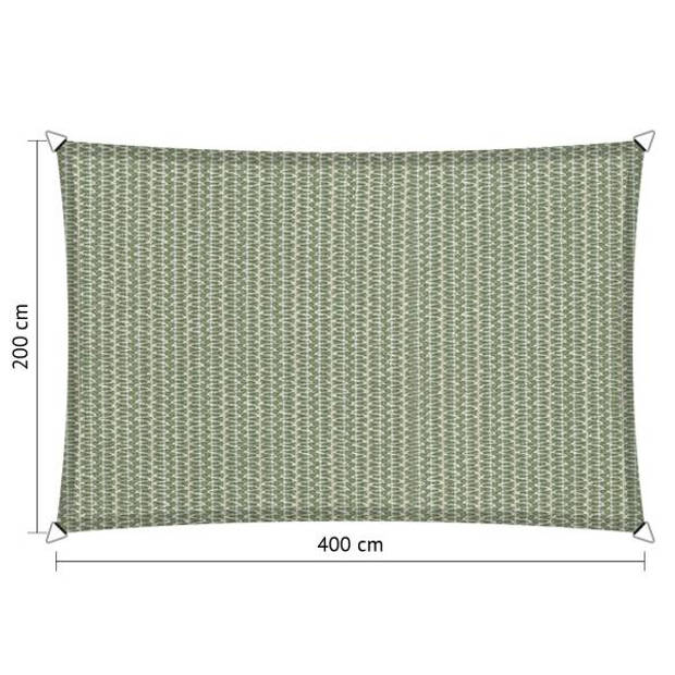 Shadow Comfort rechthoek 2x4m Moonstone Green met bevestigingsset