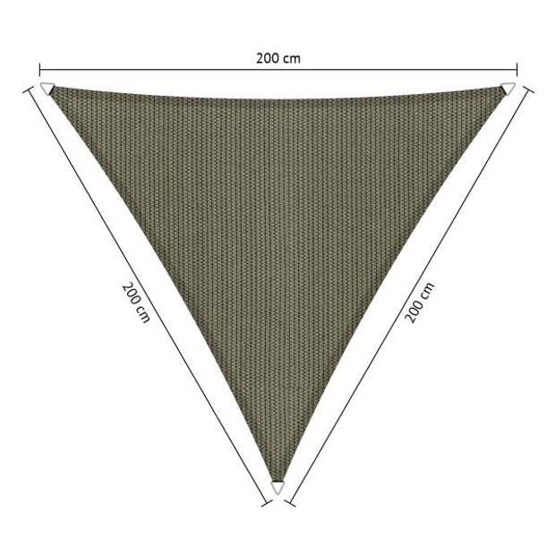 Shadow Comfort driehoek 2x2x2m Desert Storm met Bevestigingsset