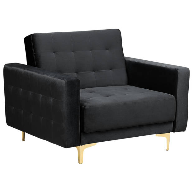 Beliani ABERDEEN - Fauteuil-Zwart-Fluweel