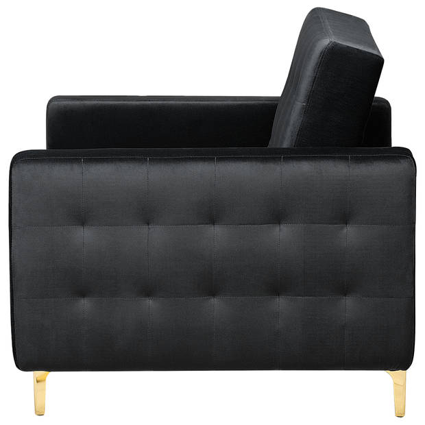 Beliani ABERDEEN - Fauteuil-Zwart-Fluweel