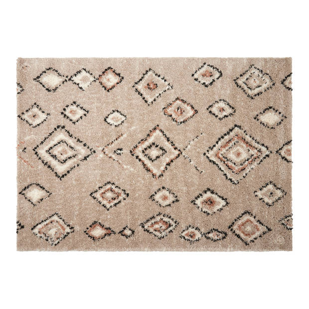 Berber Vloerkleed Hoogpolig Grijs/Beige - Ikat - Interieur05