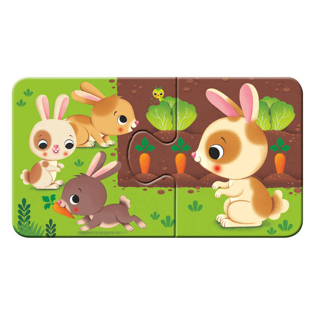 Ravensburger Kinderpuzzel My first puzzles Dieren en hun kleintjes - 9 x 2 stukjes