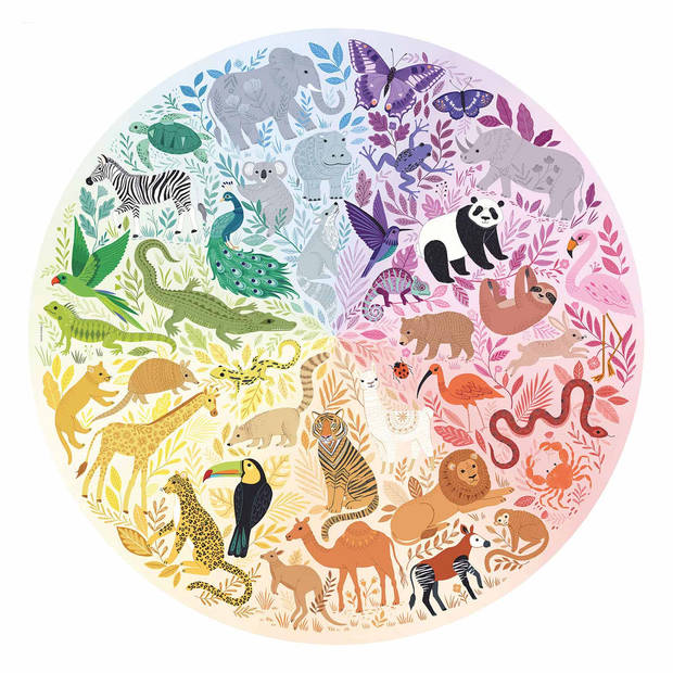 Ravensburger Puzzel 500 stukjes Round puzzle - Circle of colors - Animals