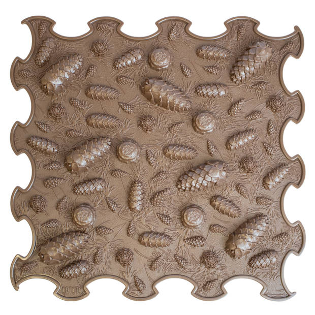 Ortoto Sensory Massage Puzzle Mat Pinecones Donkere Chocolade 1 stuks 30x30 cm