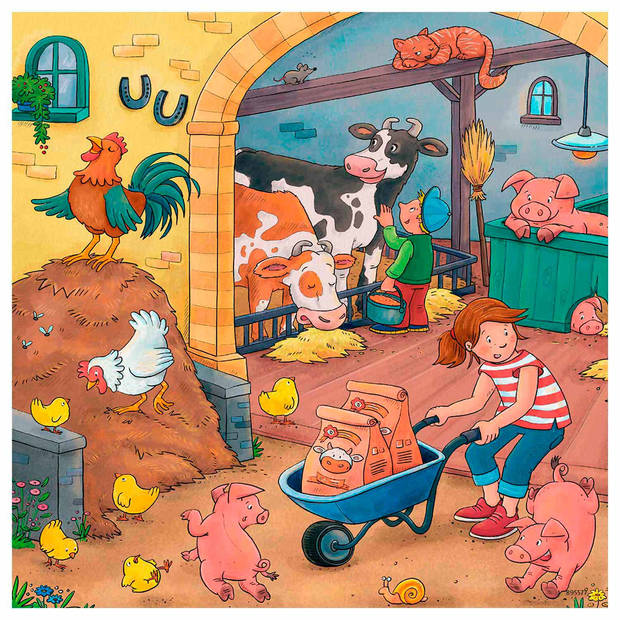 Ravensburger puzzel Boerderij - Drie puzzels - 49 stukjes - kinderpuzzel