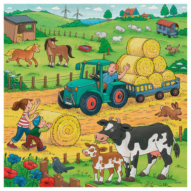 Ravensburger puzzel Boerderij - Drie puzzels - 49 stukjes - kinderpuzzel