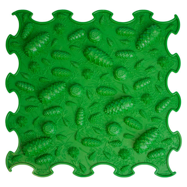 Ortoto Sensory Massage Puzzle Mat Pinecones Donkergroen 1 stuks 30x30 cm