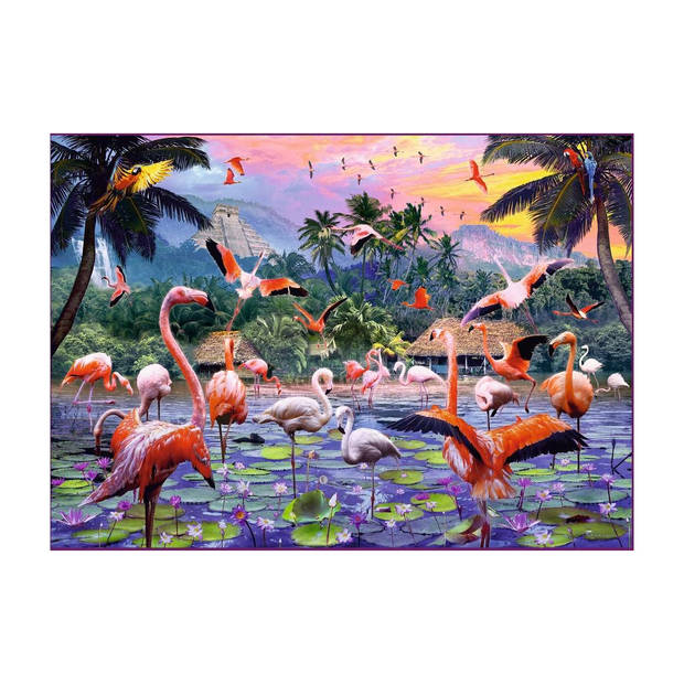 Ravensburger Puzzel 1000 stukjes Roze flamingo's