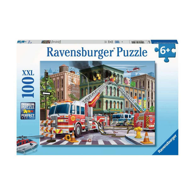 Ravensburger Kinderpuzzel 100 XXL Gered door de brandweer