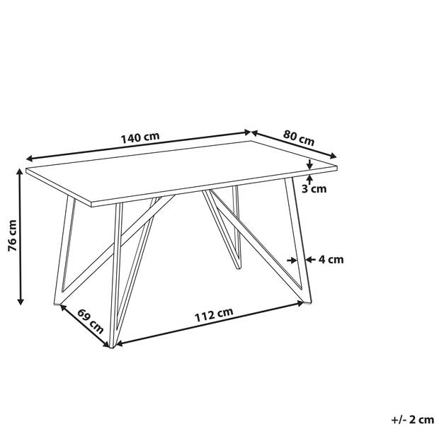 Beliani ANNIKA - Eettafel-Zwart-MDF