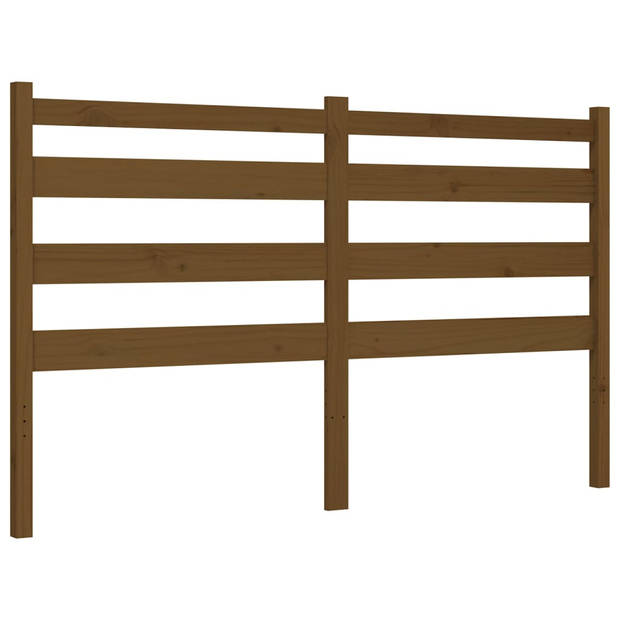 vidaXL Bedframe met hoofdbord massief hout honingbruin