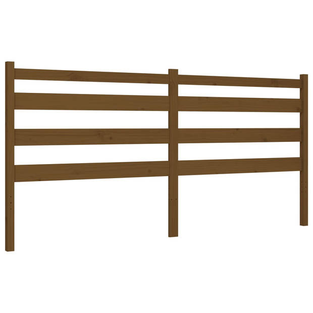 vidaXL Bedframe met hoofdbord massief hout honingbruin 200x200 cm