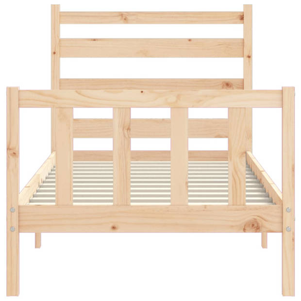 vidaXL Bedframe met hoofdbord massief hout