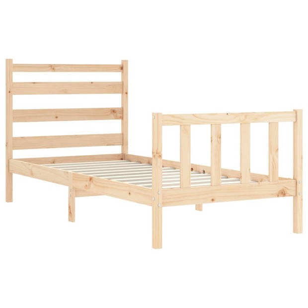 vidaXL Bedframe met hoofdbord massief hout