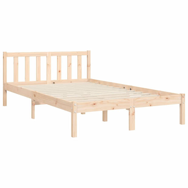 vidaXL Bedframe met hoofdbord massief hout 120x200 cm