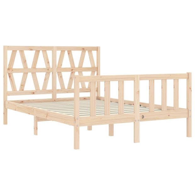 vidaXL Bedframe met hoofdbord massief hout 120x200 cm