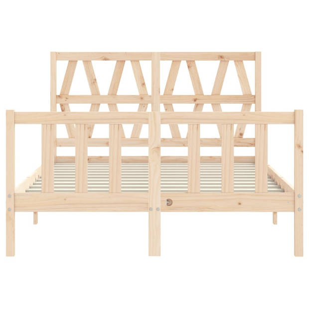 vidaXL Bedframe met hoofdbord massief hout 120x200 cm